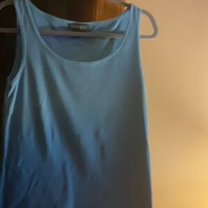 Two tone blue tank top with snaps